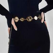1pc Button Metal Decor Bohemian Vintage Women's Fashion Waist Chain For Casual Use - A - View 6