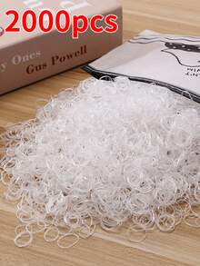 6000/5000/3000/2000pcs Mini Solid Color Disposable Hair Ties, Strong And Durable Small Hair Bands, Gentle On Hair, Suitable For Daily Use - Multicolor - View 22