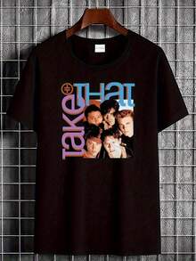 Camiseta Vintage con Gráfica de la Formación Original de Take That de 1993 |   Mercancía oficial de la banda, con los cinco miembros, camiseta de cuello redondo suave y transpirable, camiset - Negro - Ver 4