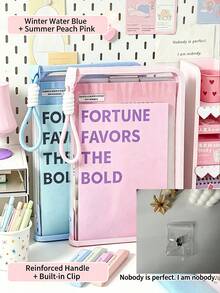 A4 Macaron Color Handheld Document Bag, Transparent Zipper File Storage Bag, Large Capacity Portable Backpack, Soft Lightweight Wear-Resistant Material, Smooth Zipper Easy Opening And Closing - Multiple Styles - View 10