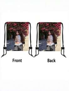 1pc Customized Drawstring Bag - Personalized Photo, Personalized Sports Fitness Bag, Suitable For Travel, Tourism And Vacation - Multicolor - View 6
