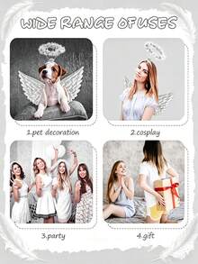 Set Aksesori Kostum Malaikat 12 Buah, Lapisan Emas Metalik Mengkilap, Dampak Visual yang Kuat, Desain Ringan untuk Kenyamanan Saat Dipakai, Cocok untuk Pesta Halloween, Cosplay, Pertunjukan Natal, Properti Panggung, dan Fotografi - Gaya acak - View 8