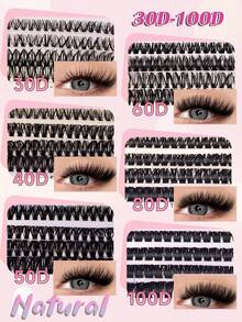 Asiteo 1055pcs Large Capacity Eyelash Book, 4-In-1 Eyelashes, 100D-200D/Pointed Natural & Voluminous Style, Korean/Medusa/Angel/Fairy Lash Clusters, D Curl, Beginner Starter Kit, Easy DIY Wear, Suitable For Beginners, Daily Wear, Holidays - D - View 3