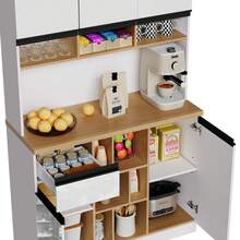 Modern White High Gloss Sideboard - Adjustable Shelves - 白色 - 查看 11