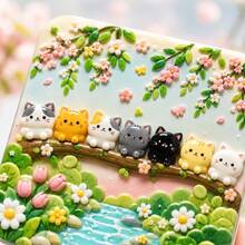 Cat Lotus Coffee House Refrigerator Magnet, 3D Embossed Personalized Cute Creative Gift Decoration Magnetic Souvenir, These Exquisite Fridge Magnets Are Great Creative Gifts, Can Be Used To Decorate Kitchen, Whiteboard, Storage Cabinet, Refrigerator, Also For Home Decor - Style 1 - View 7