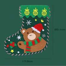 Christmas Non-Woven Fabric Christmas Stocking DIY Handmade Craft Kit, Hand-Sewn Holiday Gift Storage Hanging Decor Set - Multicolor - View 4