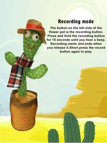 1pc Dancing Cactus, Magical Flower, Repeat Recording, Glowing Doll, Creative Plush Twisting Body Doll, Singing, Stress Relief Prank Toy For Teens - Multicolor - View 9