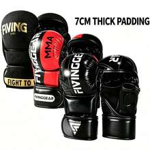 FIVING 開指拳擊手套 7cm 厚墊 MMA 訓練手套 PU 皮革 男女通用 泰拳 踢拳 陪練 重擊沙袋健身訓練裝備 - 彩色 - 查看 11