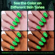 Beetles 15ML Glow In The Dark Gel Nail Polish, Green Flame Neon Glitter Soak Off UV LED Nail Colour For Halloween Flame & Spiderweb Nail Art - 15ML Green Flame Neon Glitter Gel Polish - View 6