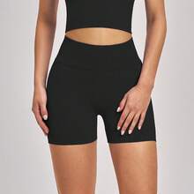 Women's Knitted High Elasticity Sports Shorts, Butt-Lifting Design, Perfect For Sports And Exercise - Black - View 5