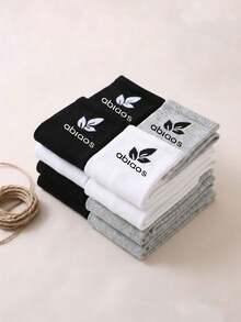 1/6/12 Pairs Men's Striped Letter Solid Color Short Socks, Sweat-Absorbing Breathable Casual Low-Cut Socks, Suitable For Daily Wear, Sports, Back To School Season - Multicolor - View 5