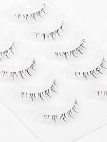5 Pairs Cartoon Flame Lower Eyelashes, Thin And Soft Lower Eyelashes, Naturally Enlarging Eyes, Full Lash, Transparent Stem For Comfortable Wear, No Heavy Feeling - Black - View 5