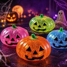 Halloween Pumpkin Filled With Sequins Glitter Soft Squeeze Stress Relief Toy, Random Style - 彩色 - 查看 4