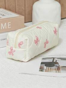 1/3pcs Cute Bow & Floral Pencil Case, Light Pink Multicolor, Soft Polyester, Compact & Portable, Fresh Style, Suitable For All Seasons, Perfect For School, Office, Travel - Multiple Styles - View 17