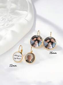 Custom Photo Dangle Earrings, Personalized Picture Jewelry, Custom Pet Portrait Earring Gift For Women, Daily & Birthday Memory Present - Multicolor - View 3