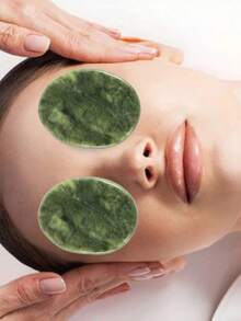 3pcs Hot & Cold Eye Massage Pads, 3*4cm Pink & Green, Facial Skincare - Multicolor - View 9
