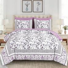 7 Piece Floral King Bed Comforter Set, Blue Flowers Branch On White Botanical Bedding Set, Soft Microfiber Bedding Comforter Sets With Sheets For All Season. Room Decor, Bedroom Decor, Wedding Decoratiion,Halloween Decor, Cheistmas. - 藍色 - 查看 7