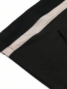 1pc Men's Spring/Autumn Soft Comfortable Breathable Straight Leg Running Jogging Fitness Casual Sports Long Pants Black - Black - View 8