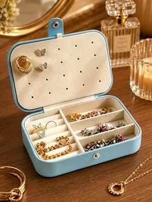 1 pieza Caja de almacenamiento de joyas exquisita, Caja de joyas, Caja de almacenamiento estilo gabinete, Collar, Aretes, Pulsera, Caja de joyas para anillos, Caja de joyas dorada exquisita francesa - Multicolor - Ver 3
