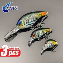 ANFS 3件組釣魚路亞,混色設計,逼真小型魚形曲柄路亞,適用於淡水與鹹水釣魚 - 彩色 - 查看 7