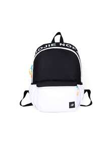 4pcs/1pc Aesthetic Colorblock Neutral Casual Backpack, Large Capacity Student School Bag, Suitable For Middle School, High School, College Students, Boys And Girls, Campus, Travel, Commute, Outdoor, Casual, Daily Use - Multiple Styles - View 16