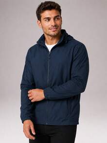 CZRLHYT Jaket Pria dengan Tudung yang Dapat Dilepas, Serbaguna untuk Olahraga dan Kasual, Saku Samping dengan Resleting, Sempurna untuk Pakaian Luar Sehari-hari, Pakaian Luar yang Serbaguna - Navy Blue - View 5