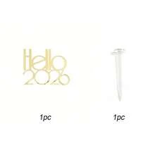 1件/3件/6件 金色「Hello 2026」壓克力蛋糕裝飾插牌，適用於新年、聖誕派對蛋糕裝飾 - 彩色 - 查看 26