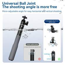 TELESIN 360° Waterproof Selfie Stick For For Go Pro D J I Osmo Action Underwater Dive Diving Extension Stick Pole Monopod For Pocket 4 3 Xtra Muse Luna Ultra X5 - View 4
