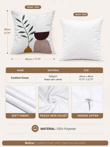 MEMNUN 4 piezas Fundas de almohada con estampado de plantas de bloques de color geométricos abstractos bohemios [Sin relleno de almohada] 40*40cm/45*45cm/50*50cm [Impresión de un solo lado] Hechas de material de poliéster, fundas de cojín decorativas para sofá con arte de línea de planta verde en maceta con bloques de color en forma de arco, decoración de habitación, decoración del hogar, decoración de dormitorio, artículos de decoración de habitación para sofá, sala de estar, dormitorio, coche, oficina, hotel, B&B, fundas de almohada, regalo perfecto para familia y amigos - Multicolor - Ver 3