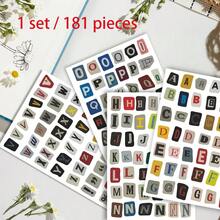 209/627/181/378pcs (Multiple Options) Vintage Letter Sticker Set, Ransom Letter/Scrapbook Stickers, Magazine Cutout Style Letters, English Alphabet Stickers, Suitable For Diary Decoration Crafts/Photo Albums - Set - View 14