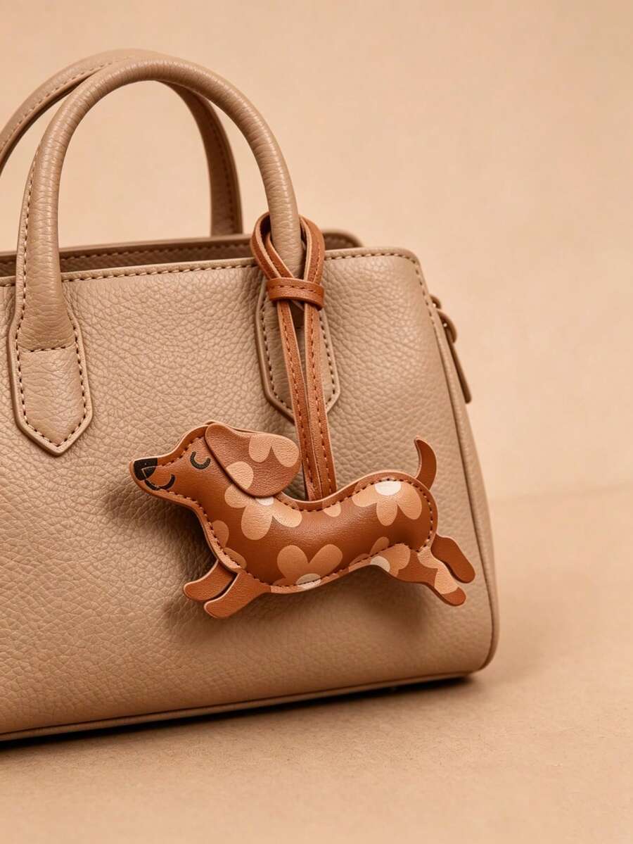 New Dachshund Dog Hanging Ornament, Leopard Print Dachshund Dog Keychain, Keychain Key Chain, Sweet Bag Charm, Car Rearview Mirror Hanging Ornament, Commemorative Gift For Pet Lovers, Holiday Gift For Friends And Family - Multicolor - View 1
