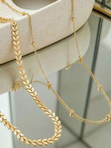Fashionable Double-Layer Wheat Ear Waist Chain,Sexy Body Chain, Summer Beach Accessory - Gold - View 3