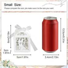 30pcs Baptism Gift Boxes, Wedding Favor Candy Boxes, Laser Cut Baptism Gift Boxes With Ribbon, Baptism Decoration, Candy Boxes, Hollow Groom & Bride Design Wedding Small Gift Boxes, Wedding Decoration Candy Boxes Gift Boxes - Multicolor - View 10