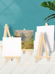 1pc Wooden Mini Art Display Easel, Multi-Functional, Can Hold Paintings And Decor, Serve As Triangular Phone Stand, Small Tablet/TV Support, Practical Desk Organizer And Display For Students Back To School - Mini Easel - View 4