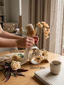 1pc Modern Minimalist Curved 3D Printed Vase, Creative Ribbon Shaped Dried Flower Holder, Nordic Style Desktop Decor Flower Pot, Home Office Living Room Decoration - Multiple Styles - View 5