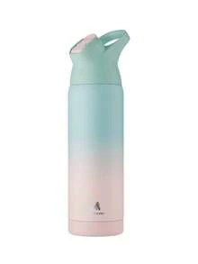 Powcan 24oz Insulated Stainless Steel Water Bottle With Straw And Carry Loop, Double Wall Cold For 36 Hours, Tritan Leak Proof Lid For Sports, Travel - Pink-green Gradient - View 2