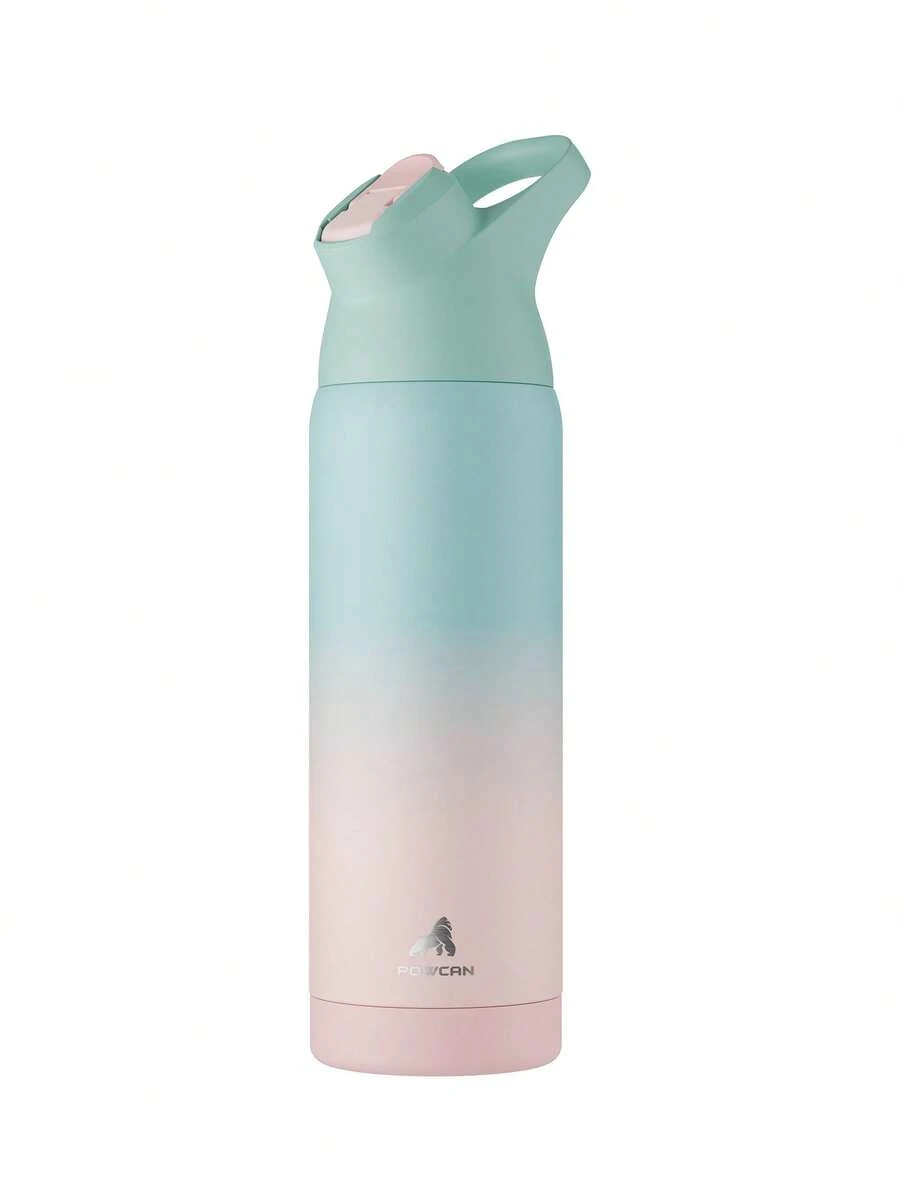 Powcan 24oz Insulated Stainless Steel Water Bottle With Straw And Carry Loop, Double Wall Cold For 36 Hours, Tritan Leak Proof Lid For Sports, Travel