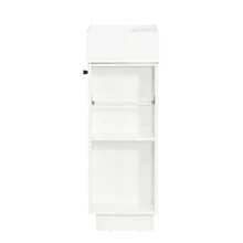55 Cm Freestanding Bathroom Vanity With Ribbed Wood-Look Finish, High-Quality Ceramic Sink, Removable Toilet Paper Holder, And Thoughtful Storage – Without Faucet, Grey - 白色 - 查看 9