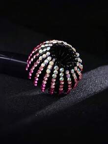 1 pieza Pinza de pelo extensible con nido de pájaro de strass, herramienta de peinado para moño desordenado, pinza de pelo de cristal brillante, accesorio para el cabello de la espalda de la mujer - Multicolor - Ver 4