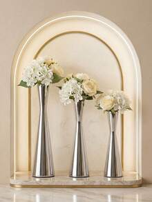 Vase/Small Vase, Elegant Metal Vase, Metal Structure - No Need To Worry About Falling, Perfect Home Decor. Cone-Shaped Vase Suitable For Wedding Table Centerpiece, Candlelight Dinner Table Decor, Room Decor, Gift For Good Friends - Elegant Style - View 7