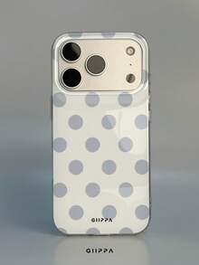 GIIPPA 1 Stück weiße Basis mit nebligem blauem Polka-Dot-Design, Handyhülle für iPhone 17 Pro Max, kompatibel mit iPhone 16 Pro Max, 15 Pro Max, 14 Pro Max, koreanischer Stil, hochwertige modische und lustige Handyhülle, kompatibel mit 11/12/13/14/15/16 Pro Max Plus, elegantes Design geeignet für Männer und Frauen, perfektes Geschenk für die Freundin zu Weihnachten, Valentinstag, Ostern, Hochzeitssaison und Geburtstag! - Graublau - Übersicht 1