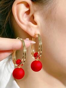 1 Pasang Anting Mutiara Imitasi yang Modis, Indah dan Elegan, Cocok untuk Wanita dalam Perjalanan Sehari-hari - Emas - View 4