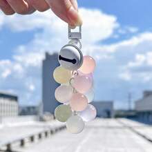 1pc UV Color Changing Grape Keychain, Simulated Fruit Cluster Charm With Bell & Snap Hook For Bag Car Accessory Gift - Multicolor - View 11