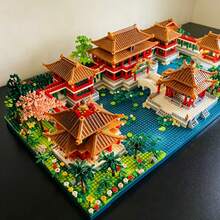 3 合 1 古风 3D 拼图组装小零件积木，创意有趣苏州园林/圆明园/黄鹤楼高难度龙年新建筑益智玩具，非常适合家庭/办公桌装饰和节日礼物。随附包房装饰 - 彩色 - 查看 9