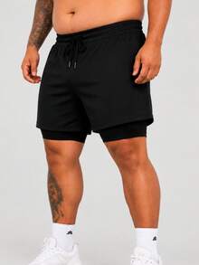 Kit 3 Shorts Masculino Plus size Compressao Fitness Esportivo Dry Fit para Academia Treino Corrida Futebol - Preto/Chumbo/Marinho - Visão 4
