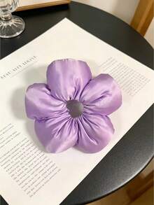 1件裝花卉髮圈，緞面絲帶髮箍，適合青少年，不傷髮質 - 彩色 - 查看 10