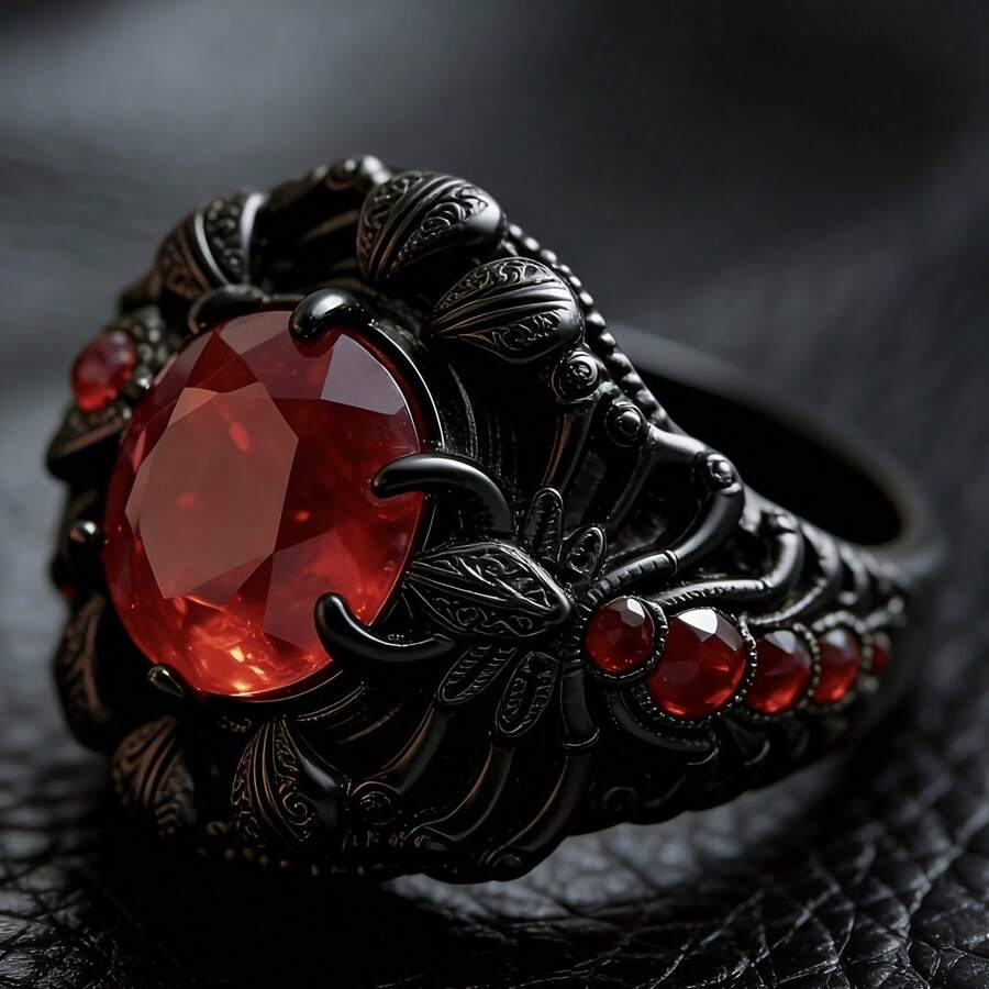 Unique Fashion Creative Scorpion Design Ring - Copper Inlaid With Large Red Zirconia, Suitable For Both Men And Women, Punk Ring - Multicolor - View 1