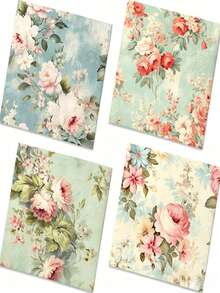 20pcs/40pcs/55/100pcs Floral Party Napkins - Spring Disposable Paper Napkins With Vintage Rose Floral Decor, Suitable For Garden Spring Tea Party, Elegant Disposable Dinner Napkins, Perfect For Weddings And Parties - Multicolor - View 2