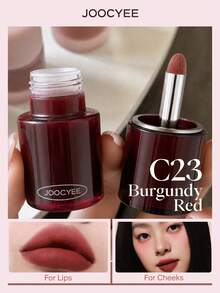 JOOCYEE Tipsy Night Multi-Purpose Cream - Matte Lip & Cheek Tint, Eye Shadow, All-In-One Makeup, Smudge-Proof, Non-Drying, Nude Finish - C23 Burgundy Red - View 1