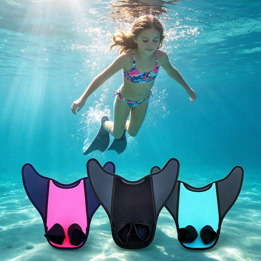 美人魚游泳尾鰭 水上運動蛙鞋 適合游泳與浮潛 青少年適用 沙灘必備配件 泳池浮具